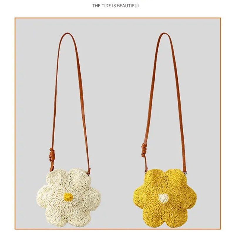 Marina-Chic Blossom Sunflower Woven Straw Bag