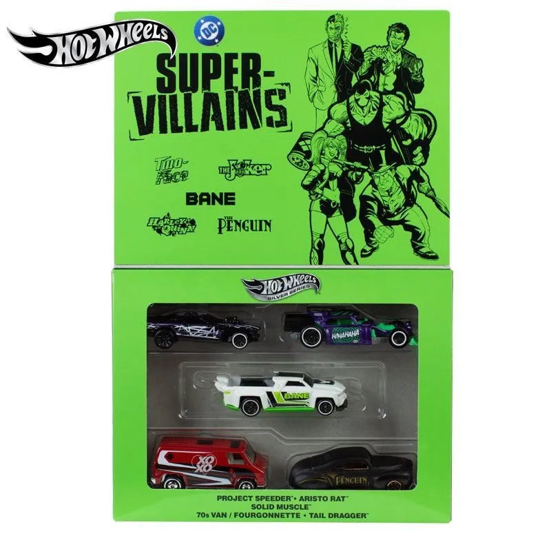 Hot Wheels Silver Series DC Super-Villains Vehicles (Set of 5)