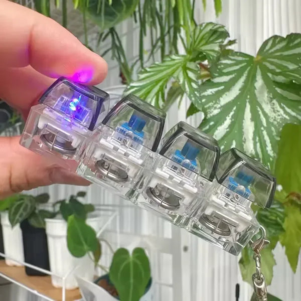 Crystal Clicker LED Keyboard Keychain
