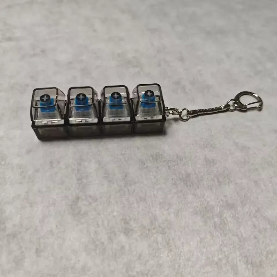 Crystal Clicker LED Keyboard Keychain