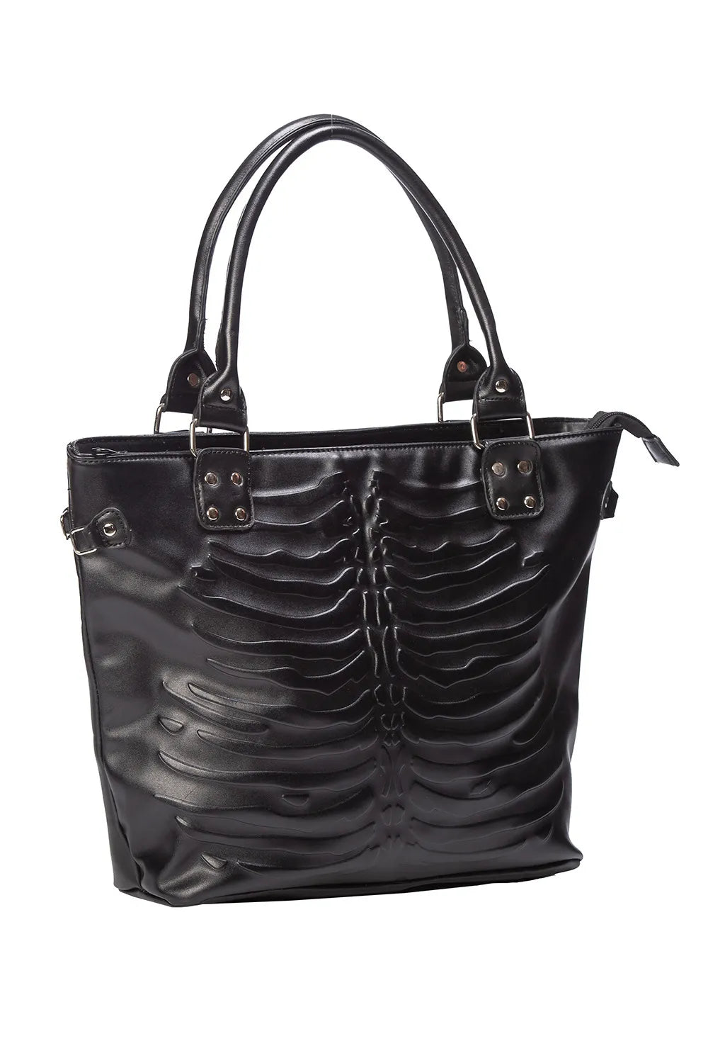 Nocturnia Harajuku Gothic Ribcage Embossed Tote Bag