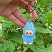 Fuzzy Labubu Flocking Keychain