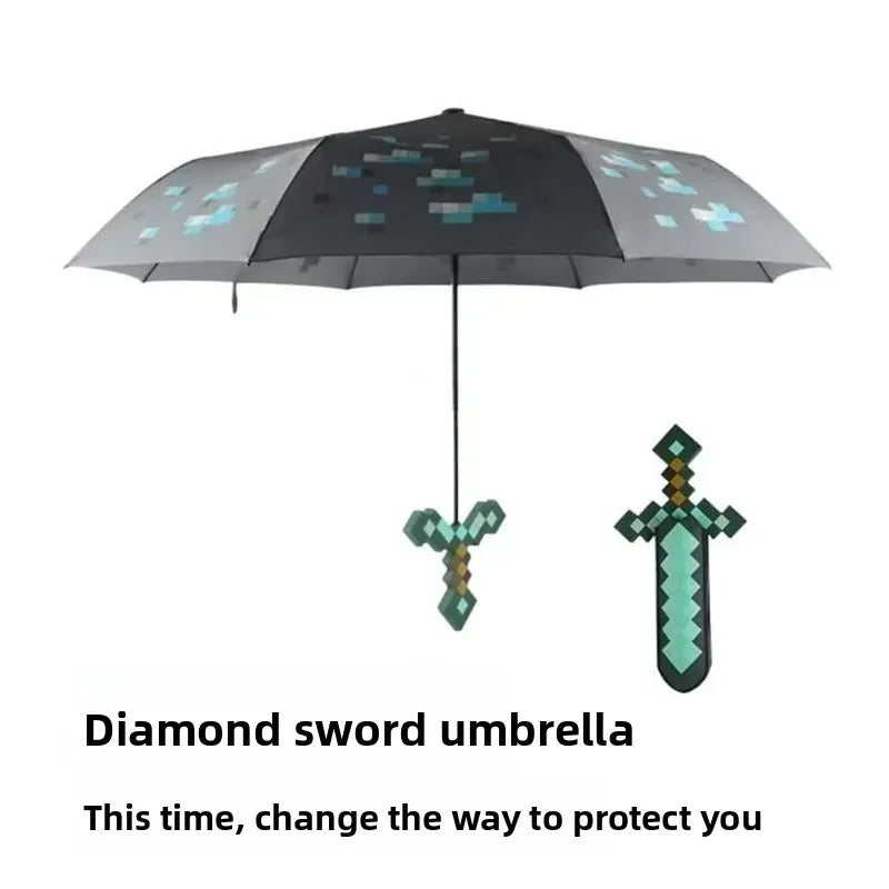 Minekraft Diamond Sword UV Umbrella