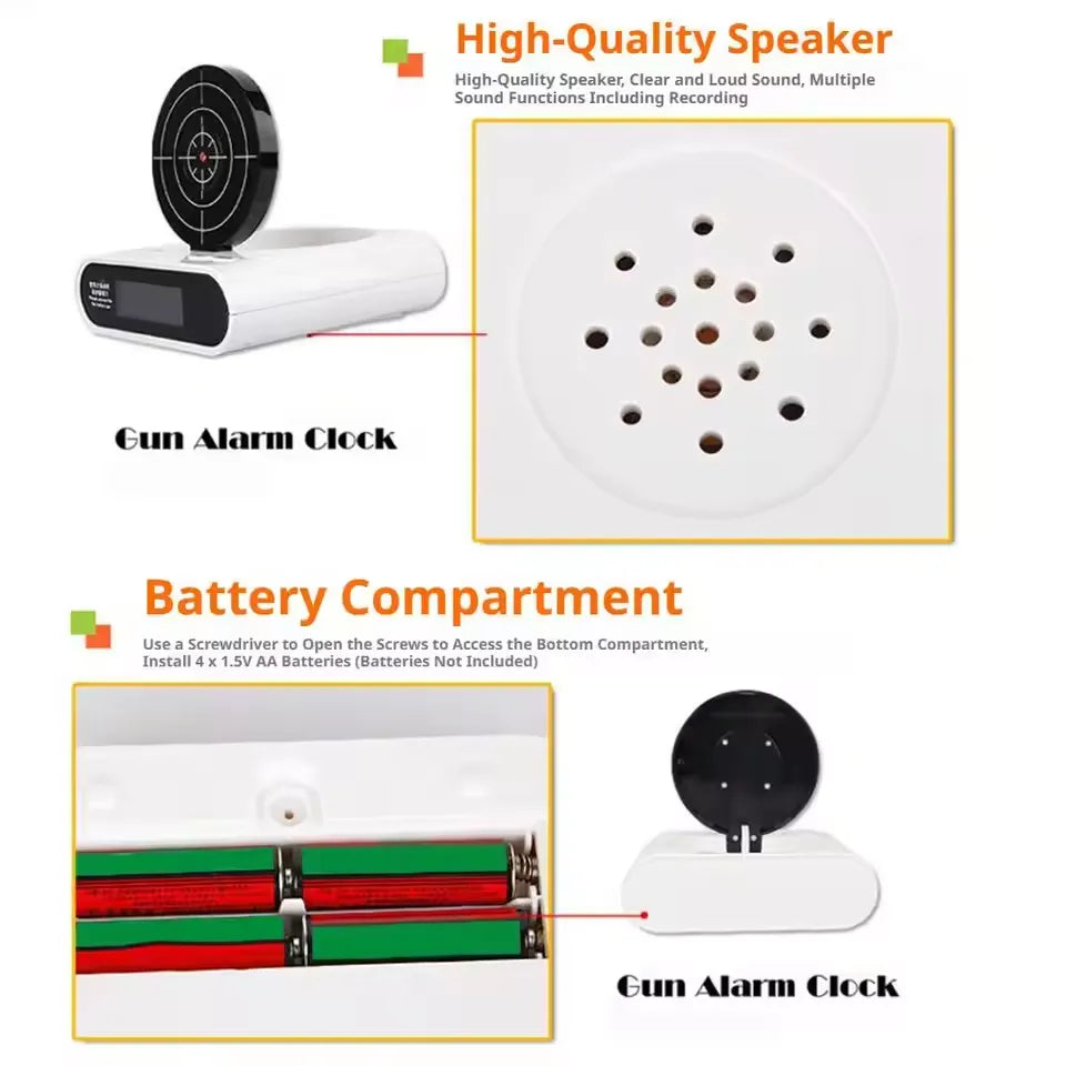 Shooting Target Laser Alarm Clock
