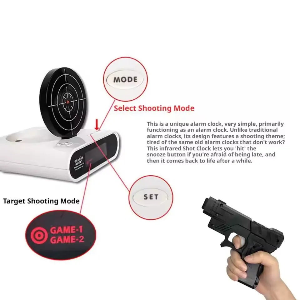 Shooting Target Laser Alarm Clock