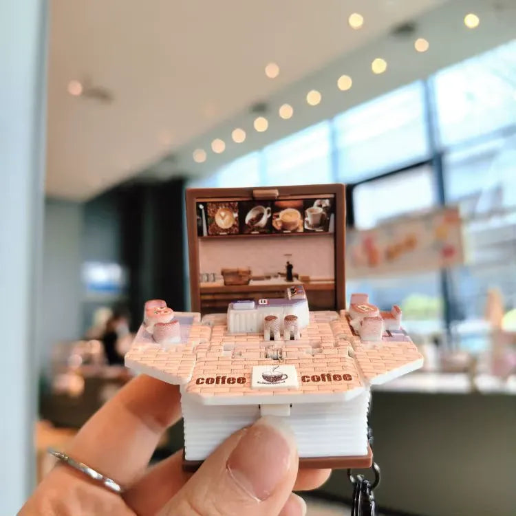 Coffee Shop 3D Folding Keychain
