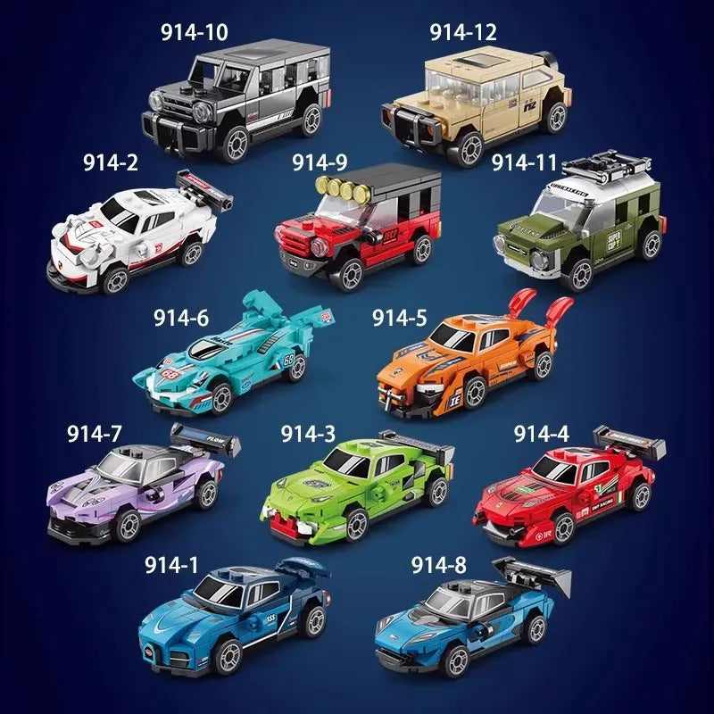 LB 9140 Sports Pull Back Car Building Blocks