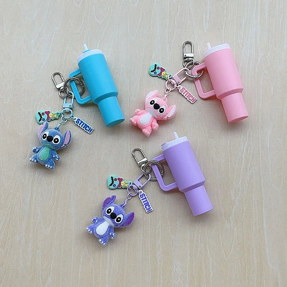 Flocked Stitch Tumbler Keychain