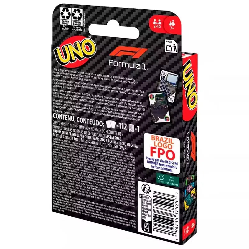 UNO Formula 1 Card Game