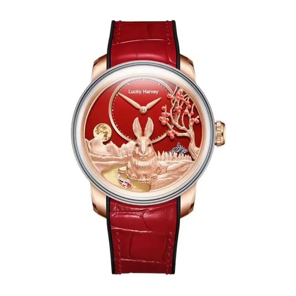 Lucky Harvey Lunar Harmony Jade Rabbit Kinetic Automaton Watch