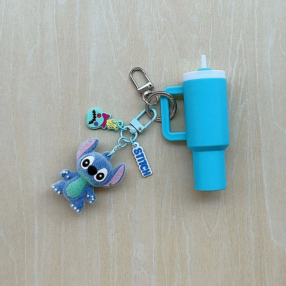 Flocked Stitch Tumbler Keychain