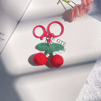 Sweet Stitch Handmade Cherries Keychain