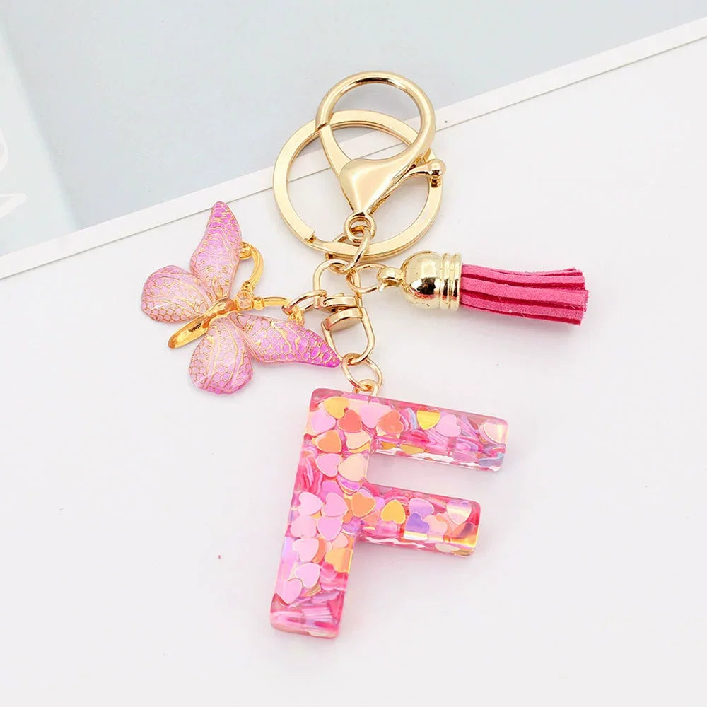 Butterfly Prism Initial Luxe Keychain
