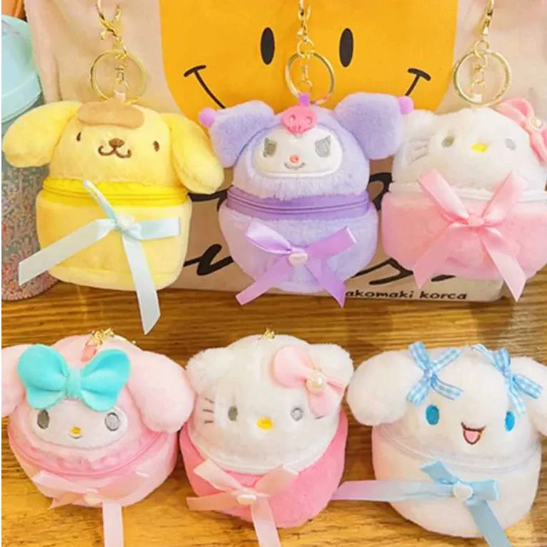 Sanliou Blushing Bow Purse Keychain