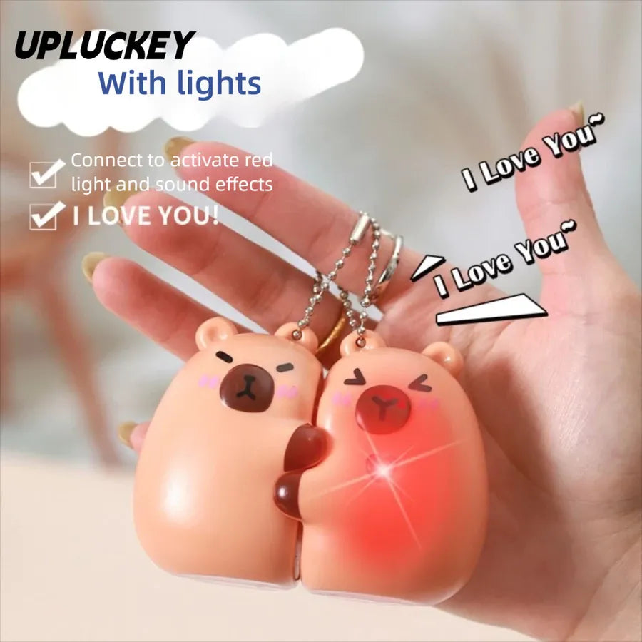 Capybara Love Connection Couple Keychain