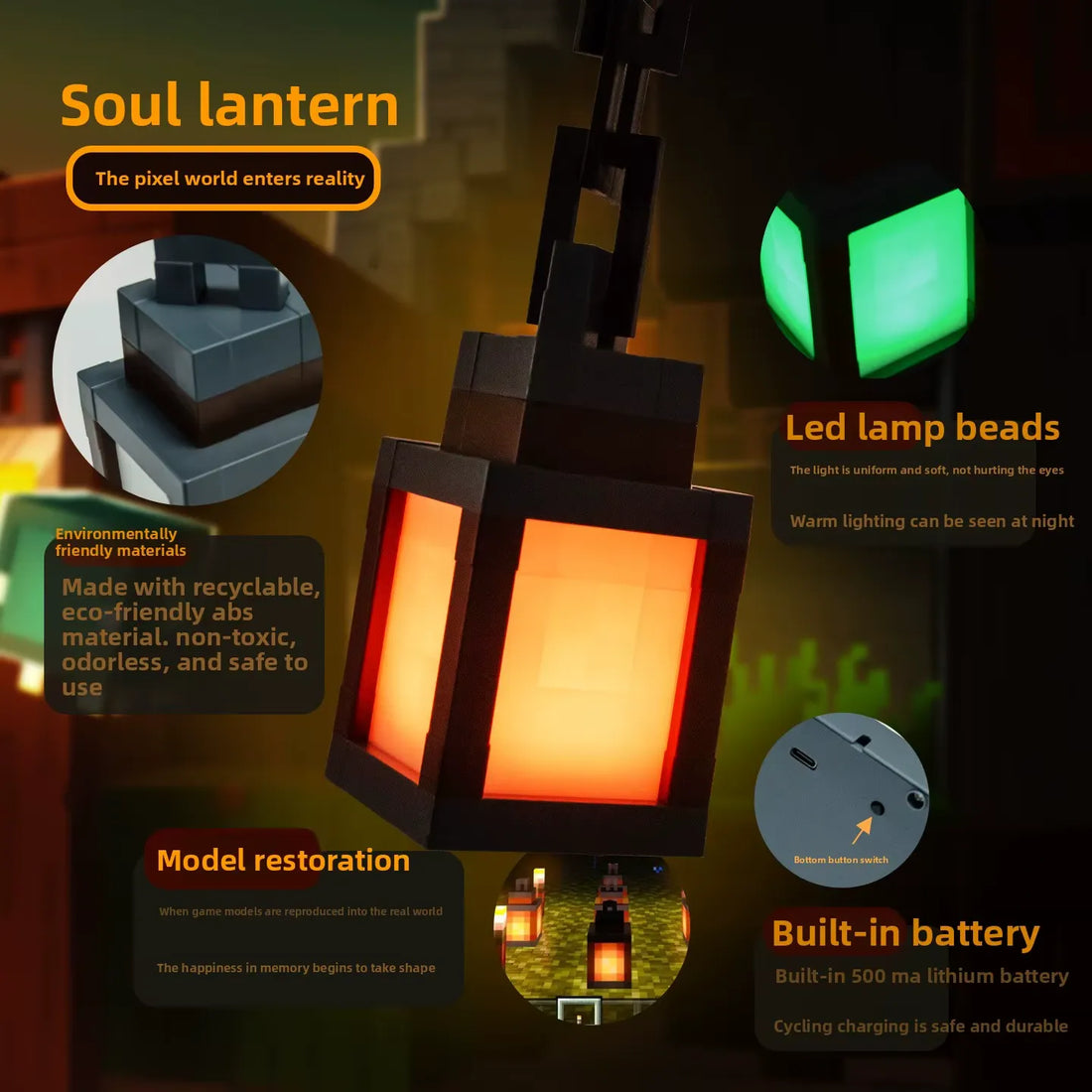 Minekraft Overworld Lantern Lamp