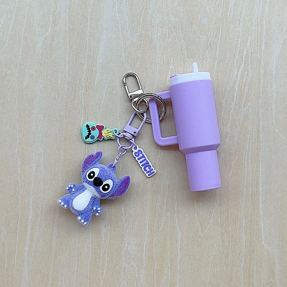 Flocked Stitch Tumbler Keychain