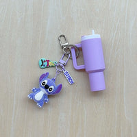 Flocked Stitch Tumbler Keychain