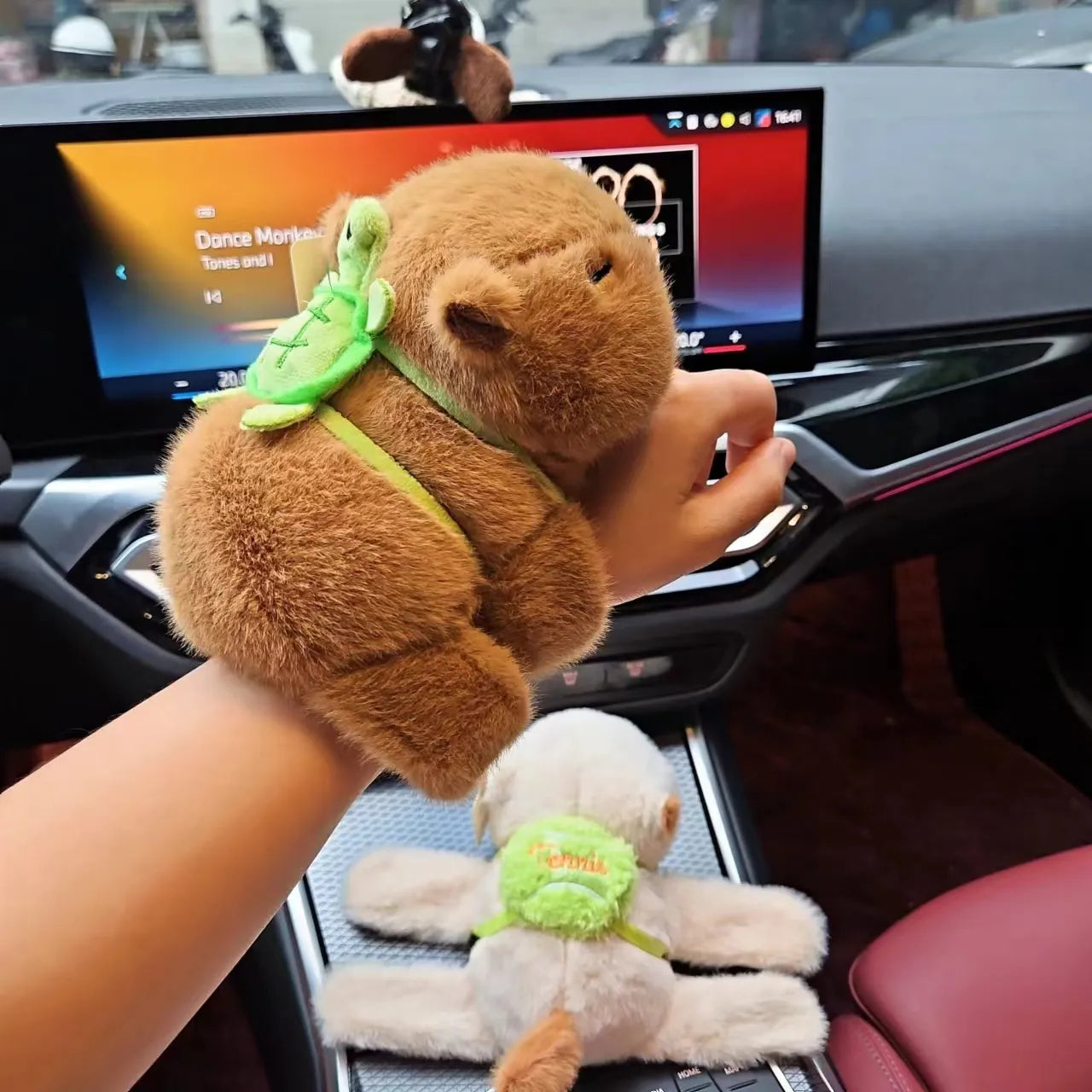 Sporty Capybara Wag Tail Plush Bracelet (23 cm)