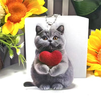 Cute Cat Feline Fancies Acrylic Keychain