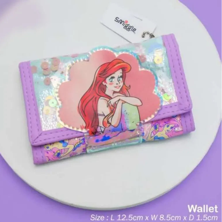 SMGL Little Mermaid Ariel Sequin Shell Tri-Fold Wallet