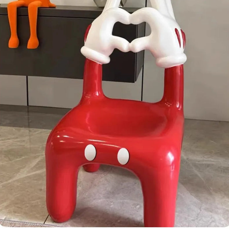 Vintage Mickey Heart-Glove Low Vanity Chair