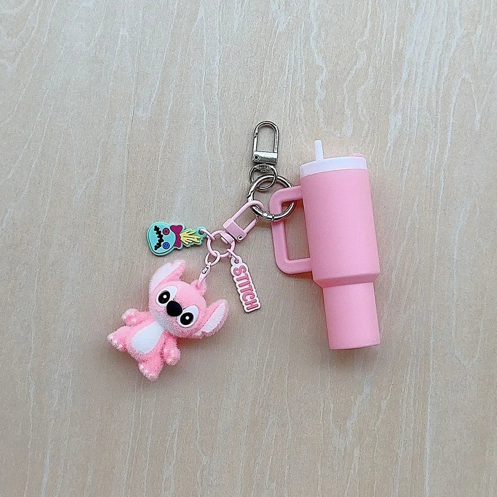 Flocked Stitch Tumbler Keychain