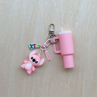 Flocked Stitch Tumbler Keychain