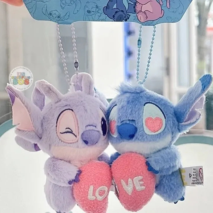 Stitch & Angel Love Couple Keychain