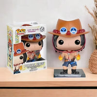 Funko Pop! vinyl figure of a character with a hat and box on a wooden surface