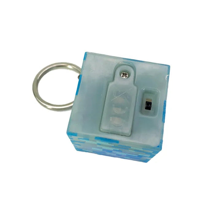 Minecraft Brownstone Torch & Blue Ore Keychain