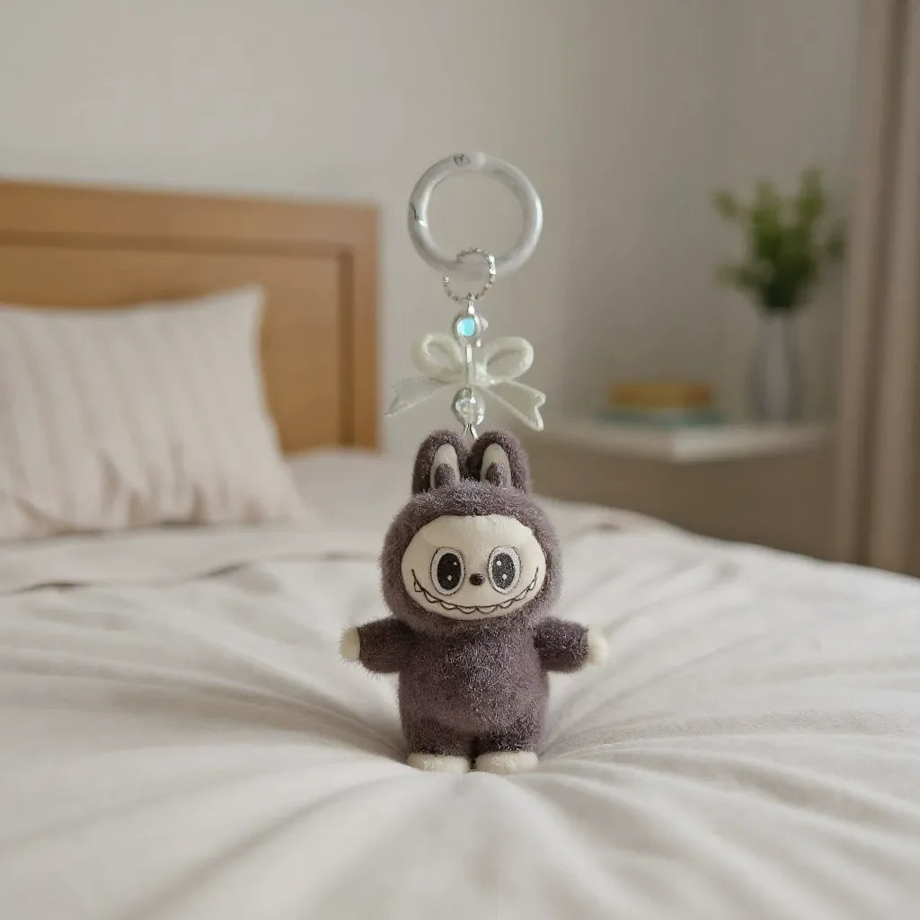 Labubu Crystal Bow Charm Keychain