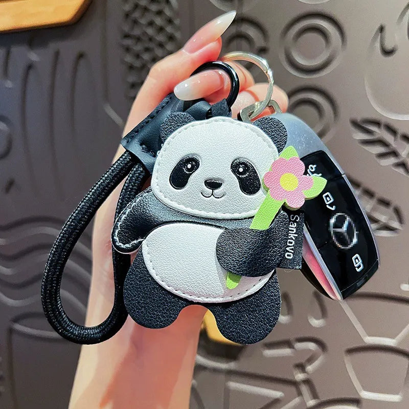 Bamboo Buddy Leather Panda Keychain
