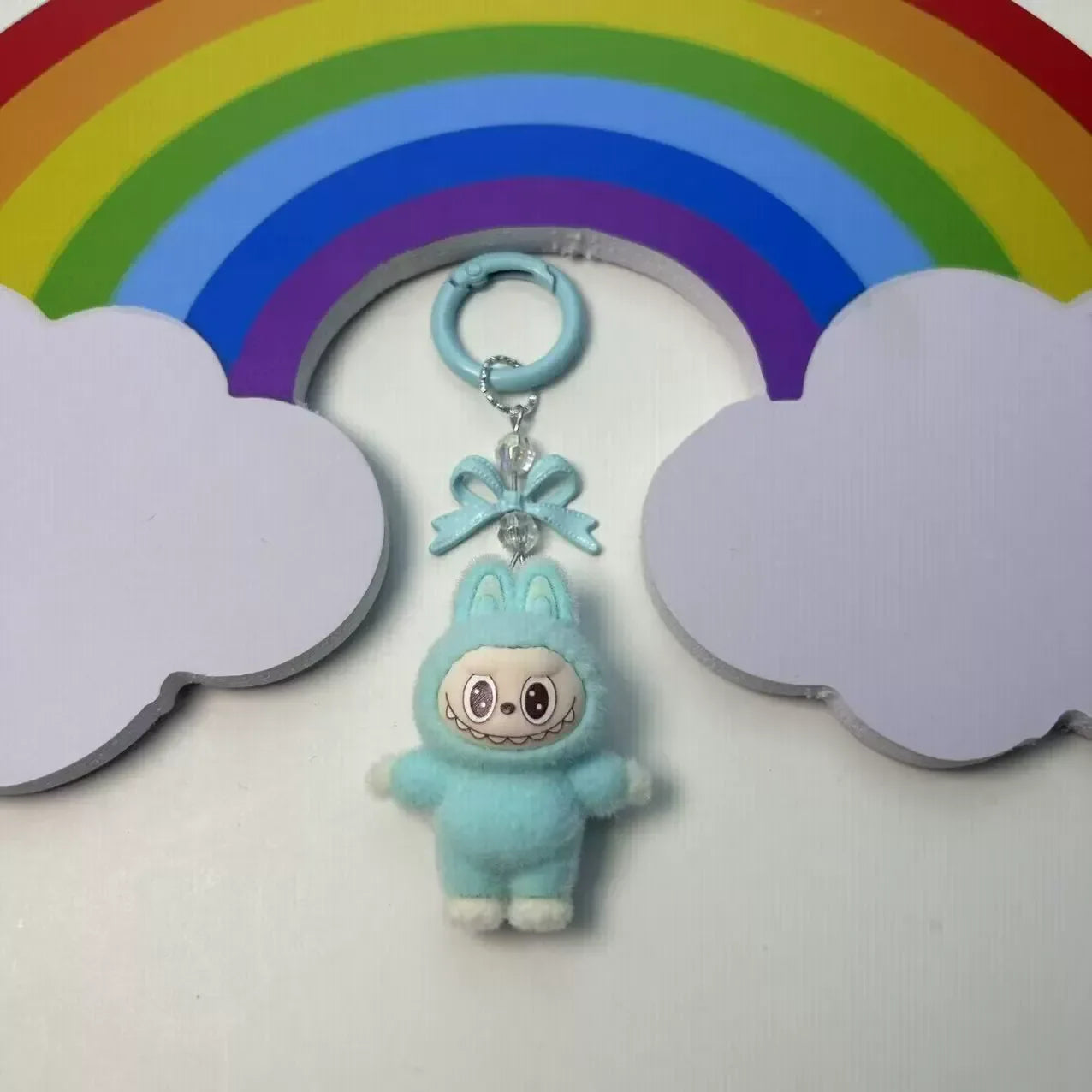 Labubu Crystal Bow Charm Keychain