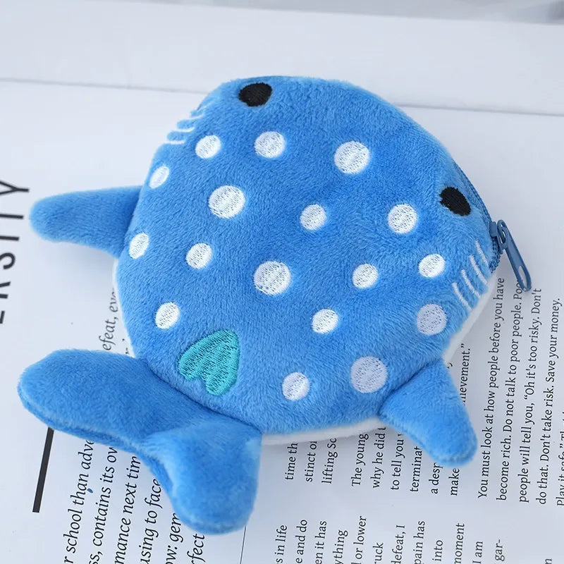 Porte-monnaie en peluche requin-baleine 