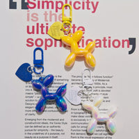 Balloon Heart Punk Dog Keychain