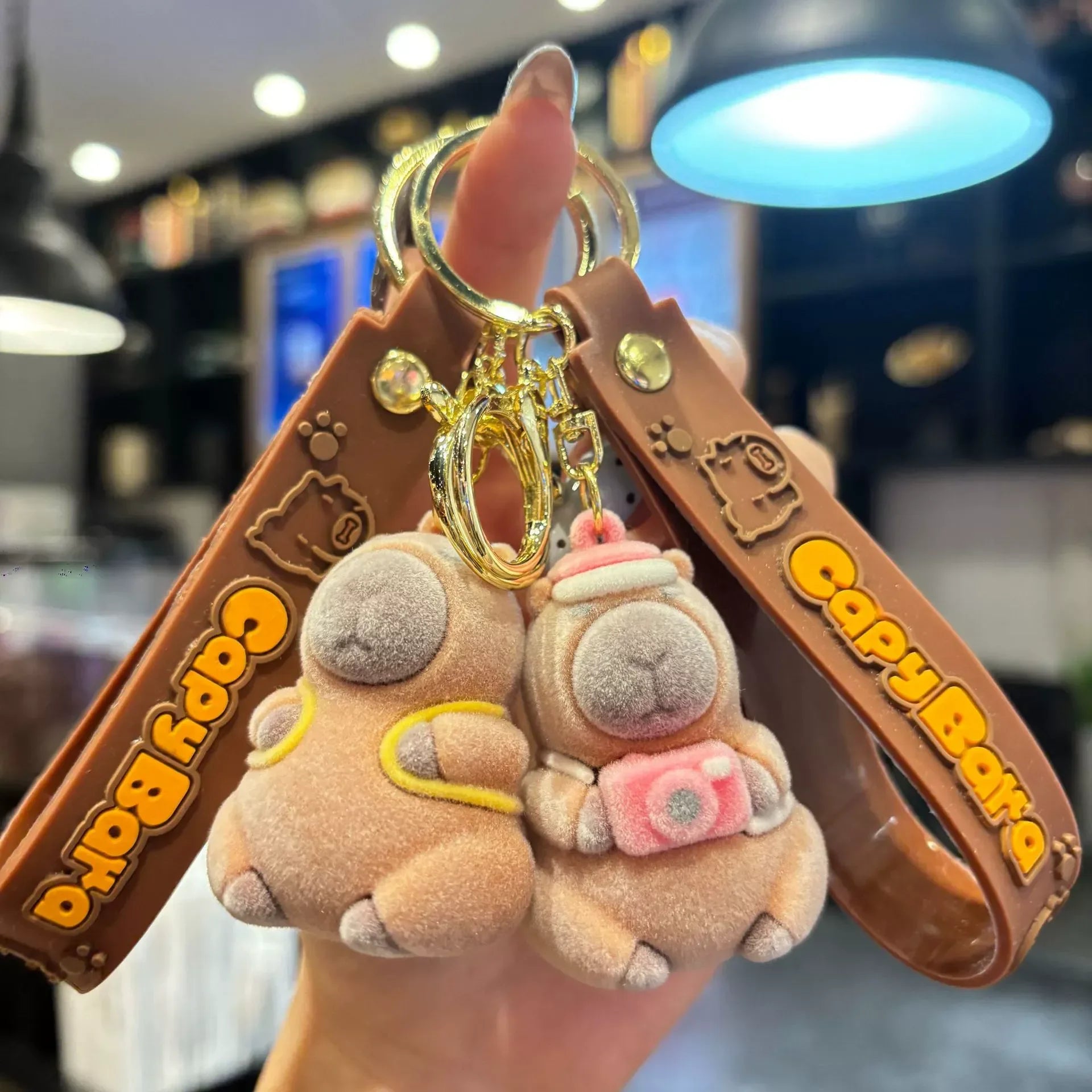 Zen Calm Capybara Flocked Keychain