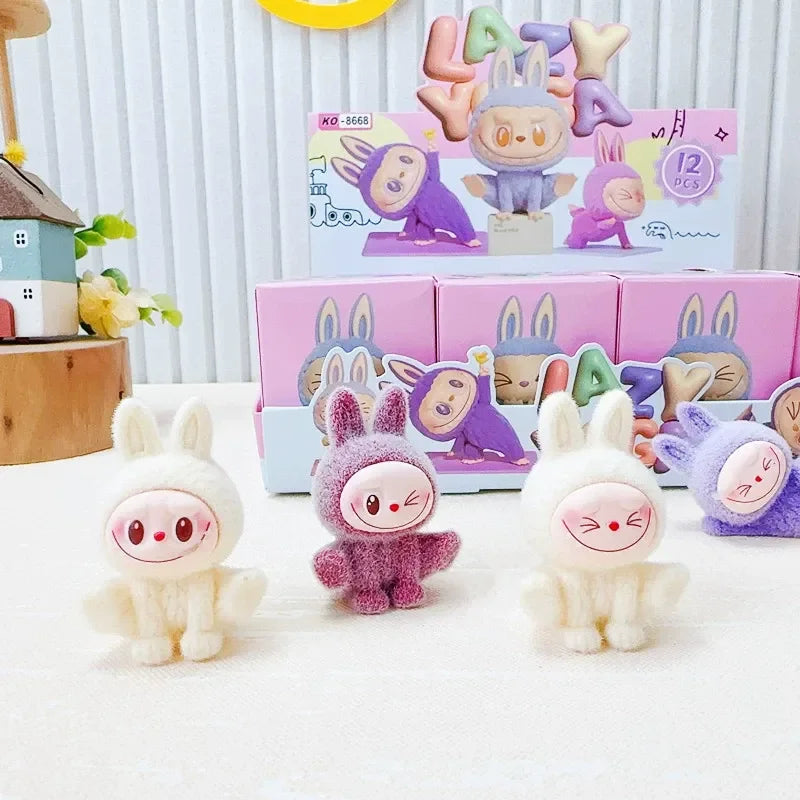 Labubu Mini Lazy Yoga Flocked Blind Box