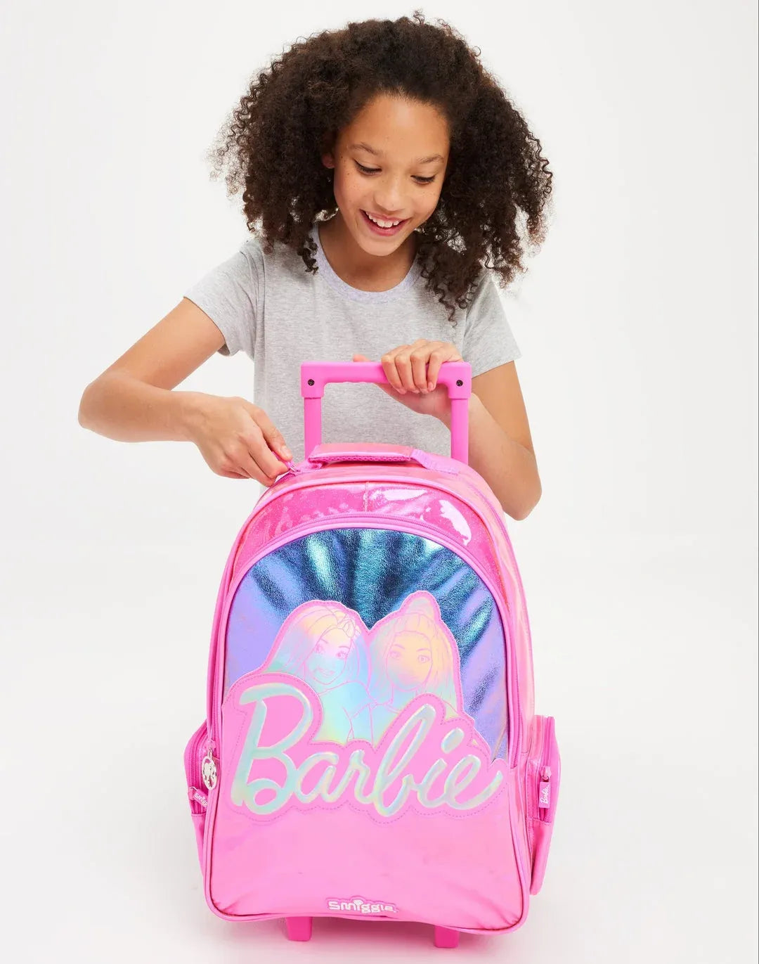 SMGL Barbie Pink Wheeled Trolley Backpack