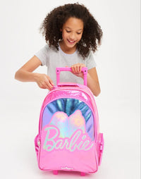SMGL Barbie Pink Wheeled Trolley Backpack