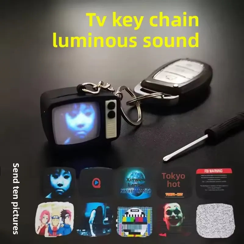 Cinema Horror TV Glow & Sound Keychain