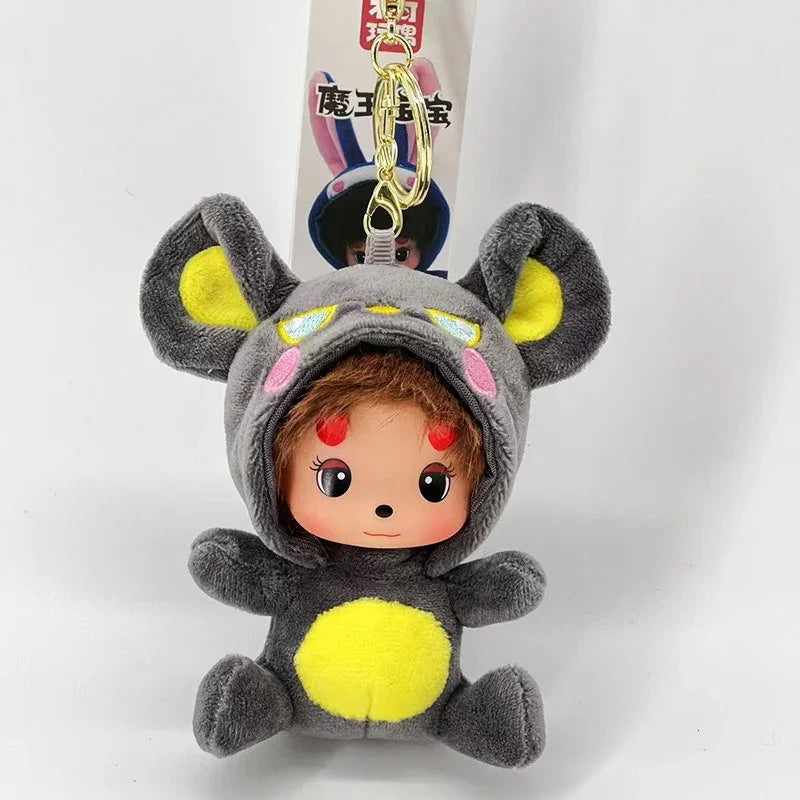 Monchhichi Menagerie Hooded Plush Keychain