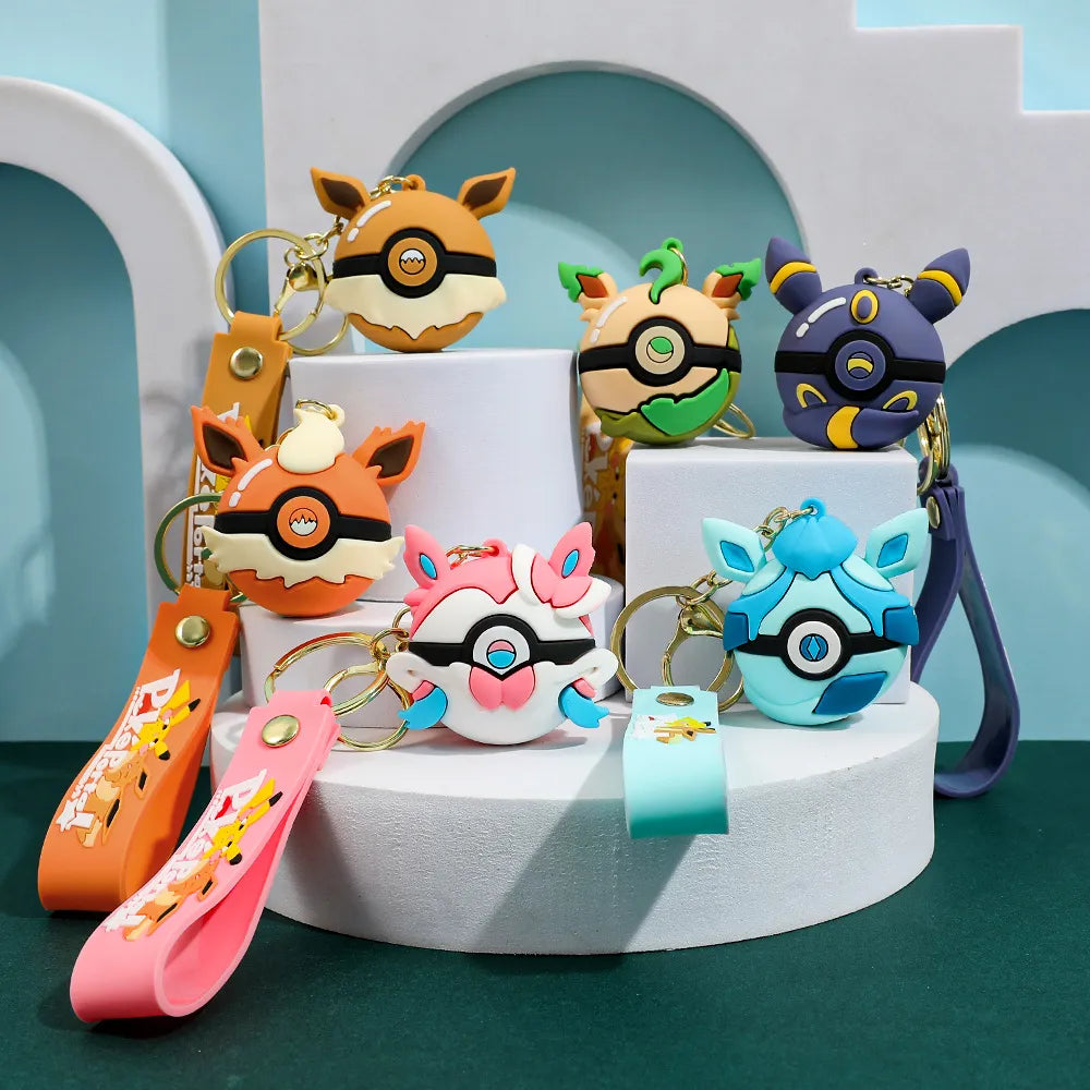 Elemental Eeveelution Pokeball Keychain