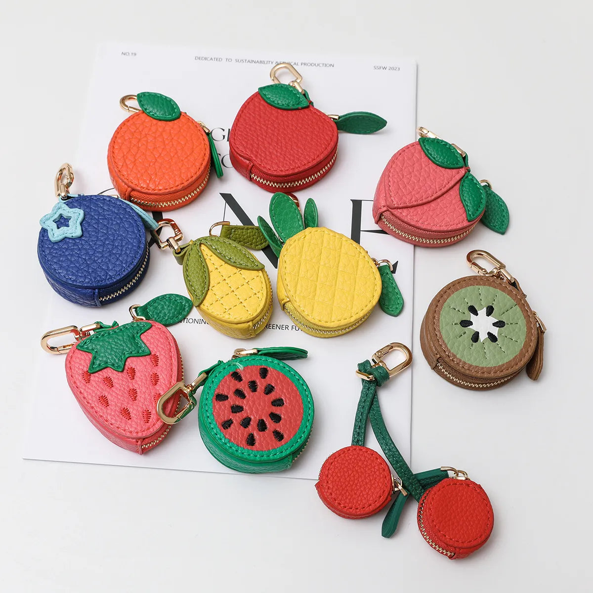 Fruity Charm Leather Bag Coin Purse