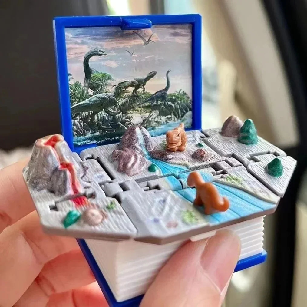 Jurassic Dinosaur Folding Book Keychain