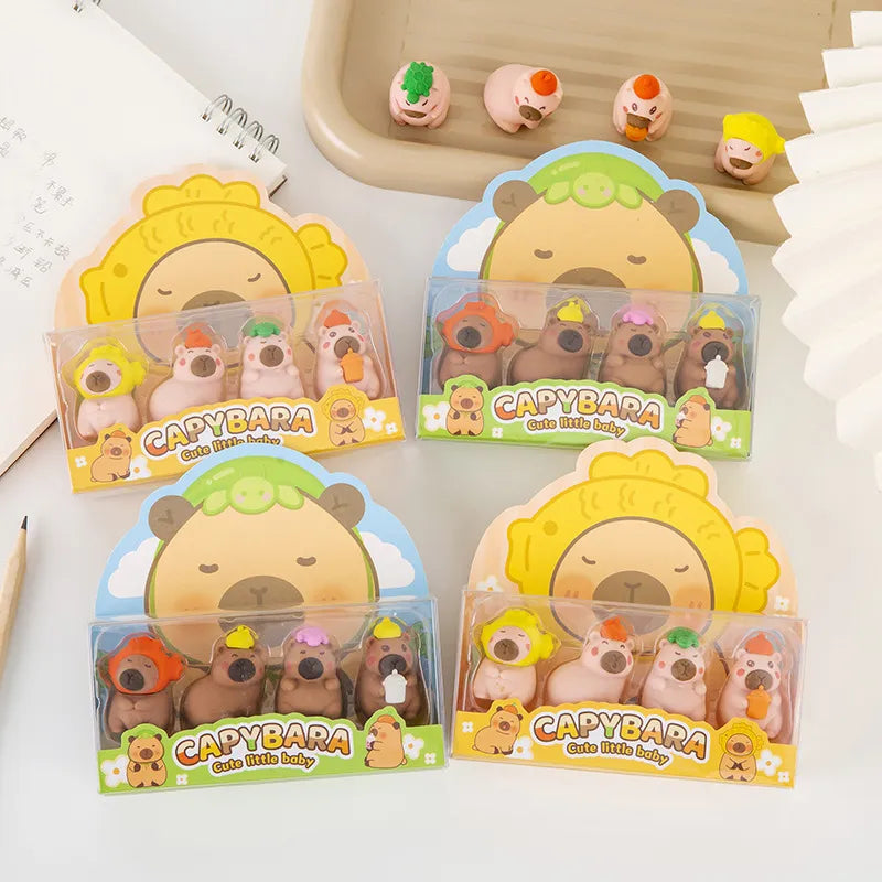 Capybara 3D Figurine Eraser Set