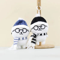 Winter Geek Bear Plush Keychain