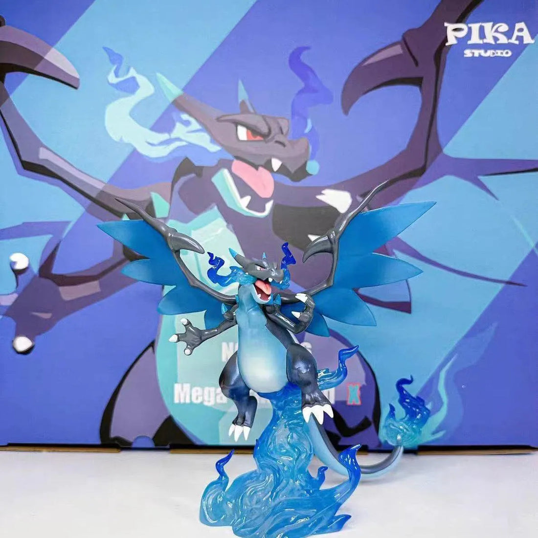Pokemon Mega Charizard X Blue Flame Diorama Statue