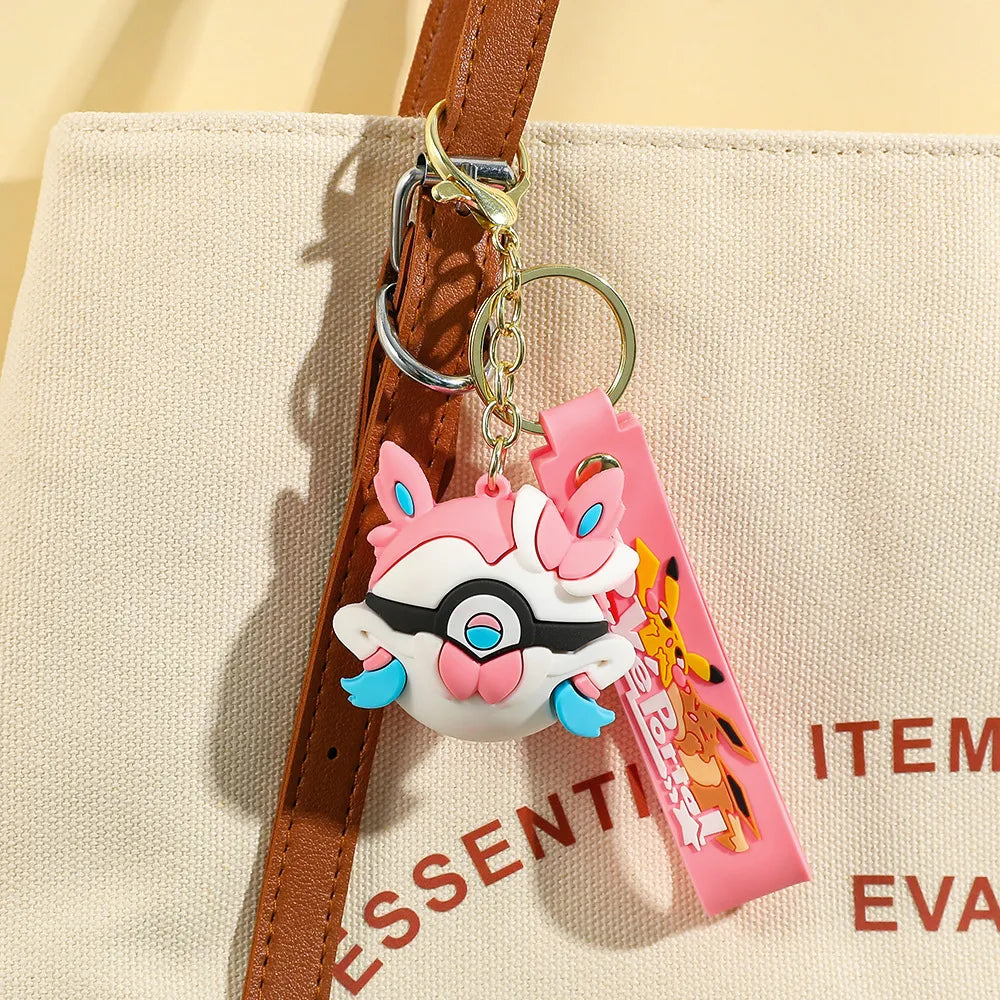 Elemental Eeveelution Pokeball Keychain