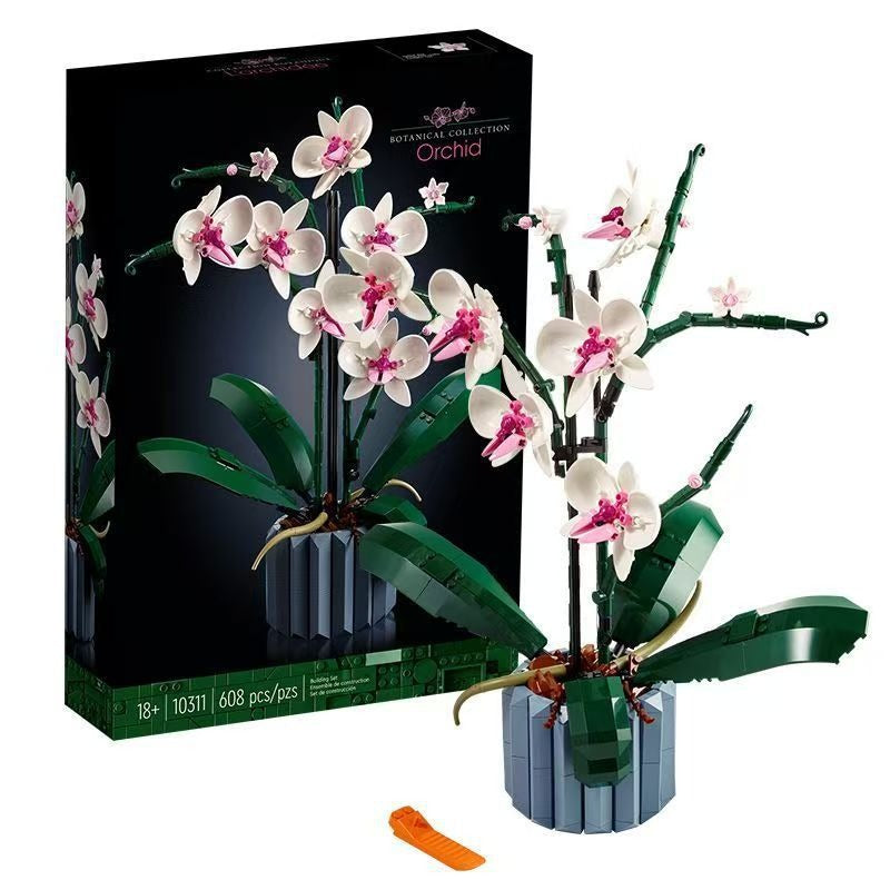 Orchid Bouquet Building Blocks (600+ Pcs)